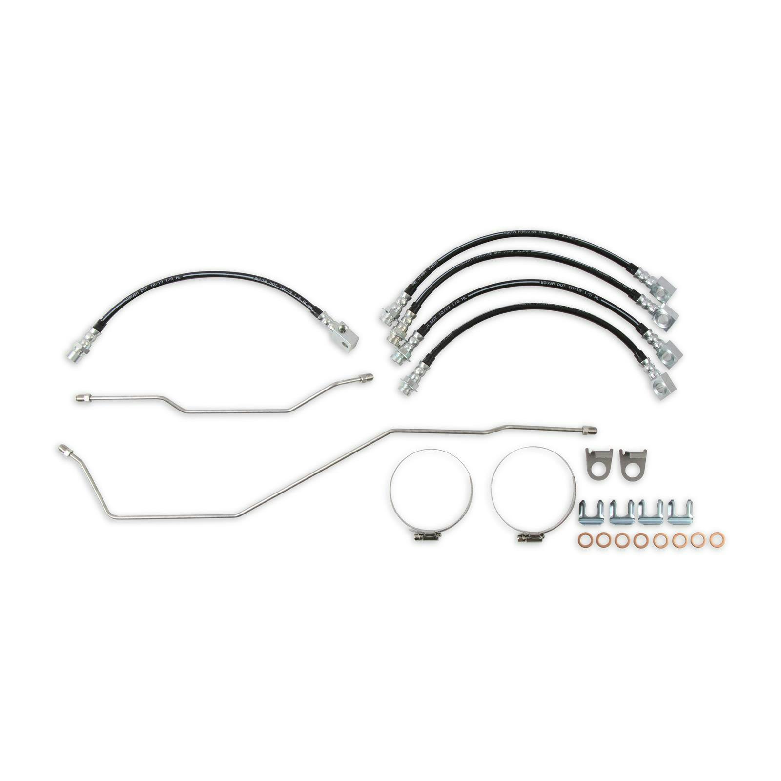Rekudo RK402-4 JL8 Disc Brake Hoses/Hardlines Kit, 70-81 Camaro