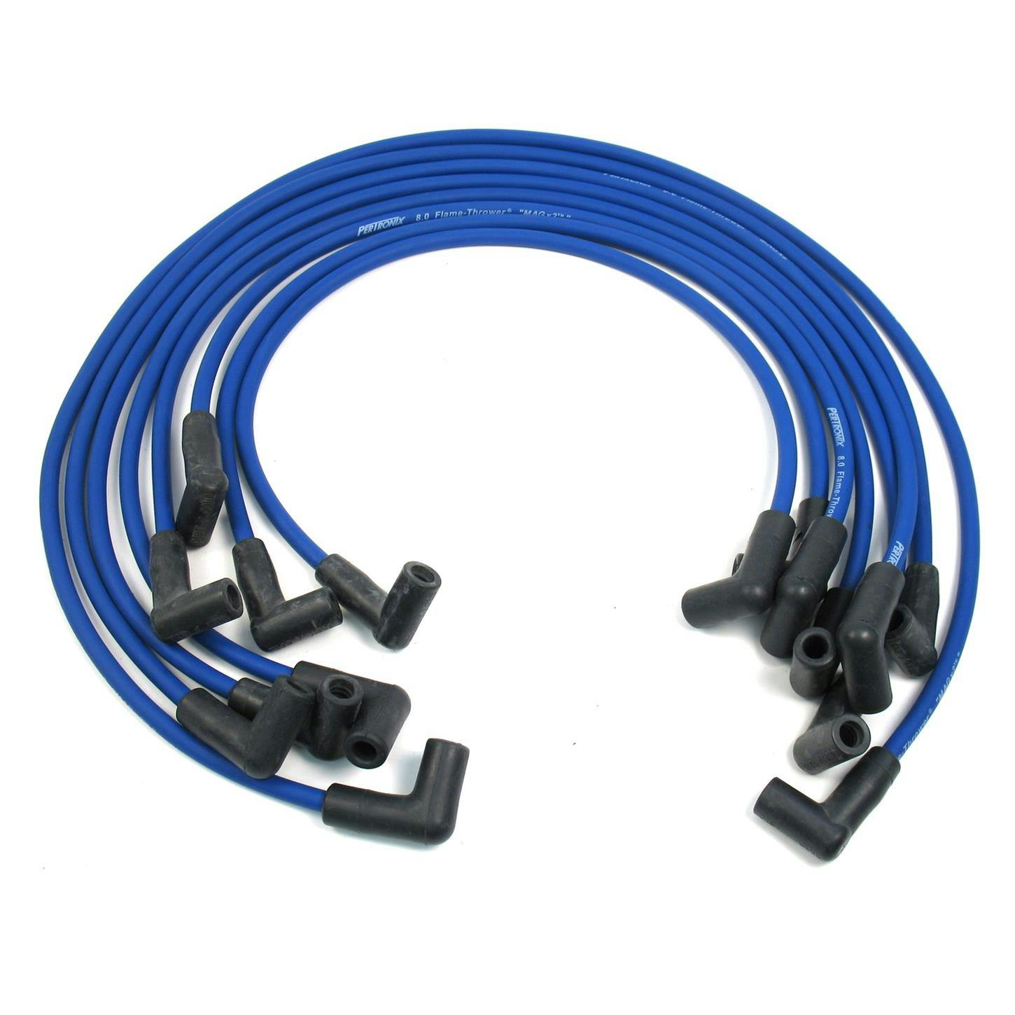 PerTronix 808311 Flame-Thrower Spark Plug Wires, 8 Cyl, GM HEI, Blue