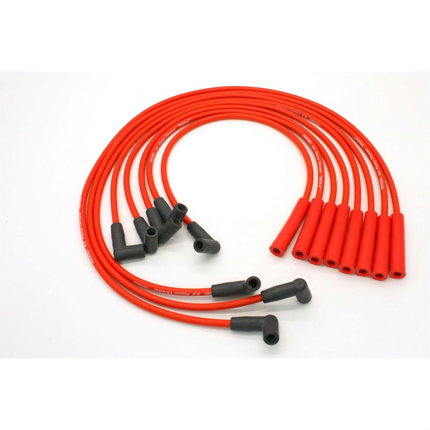 PerTronix 808406 Flame-Thrower Spark Plug Wires, 8 Cyl, GM HEI, Red