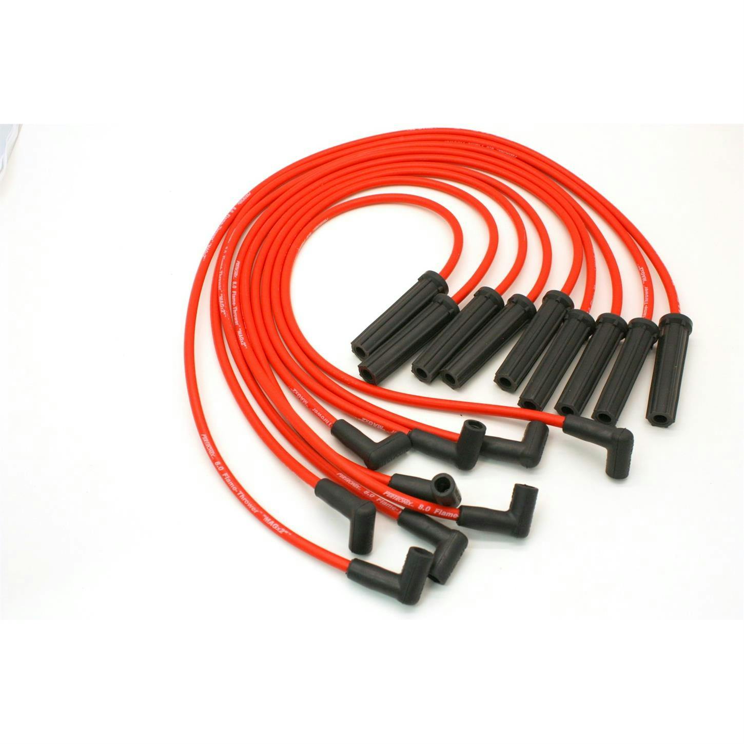 PerTronix 808418 Flame-Thrower Spark Plug Wires, 8 Cyl, GM HEI, Red