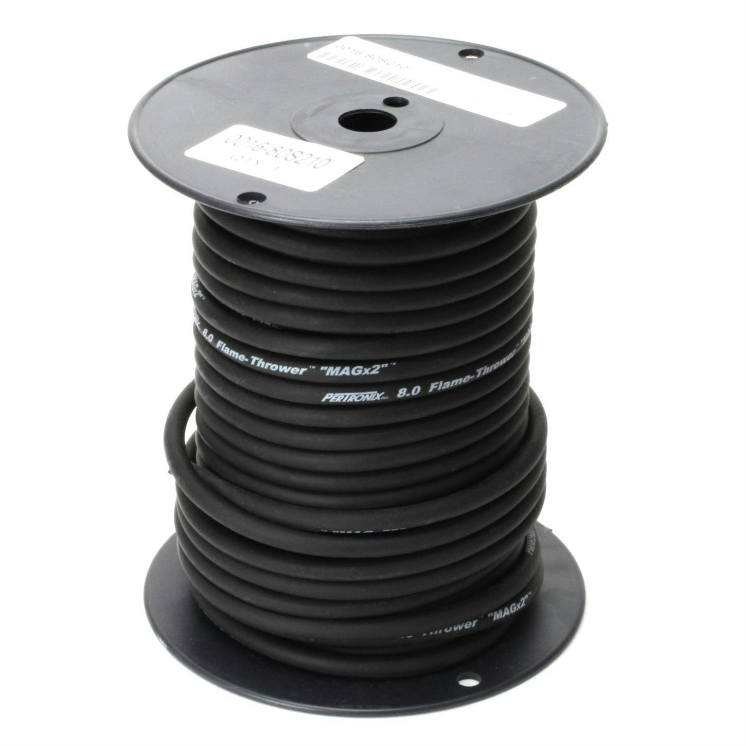 PerTronix 80S210 Flame-Thrower Spark Plug Wire, 8mm, Black/White