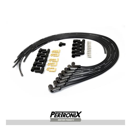 Pertronix 828290HT Flame Thrower Spark Plug Wires, Black, 90 Deg