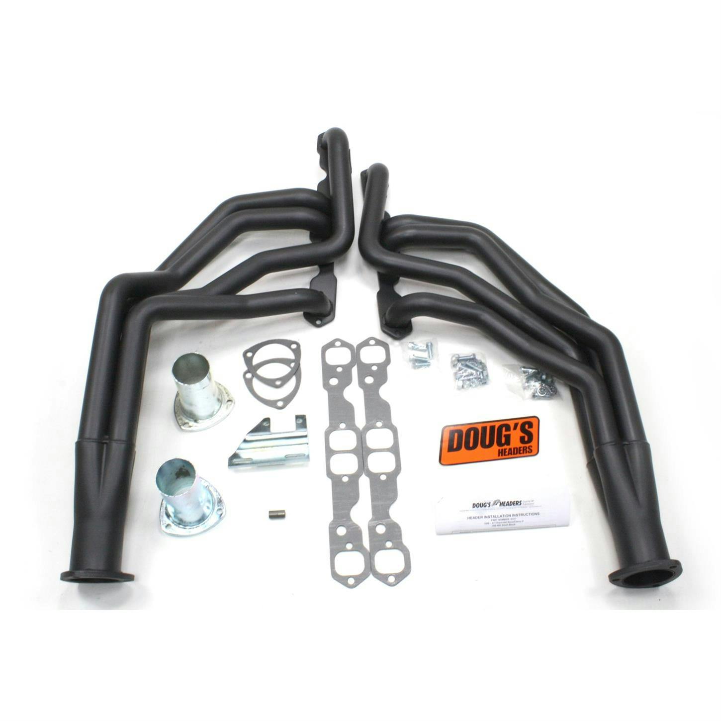 Doug's Headers D317-B Full Length Header 1-3/4 In, 62-67 Chevy II, Blk