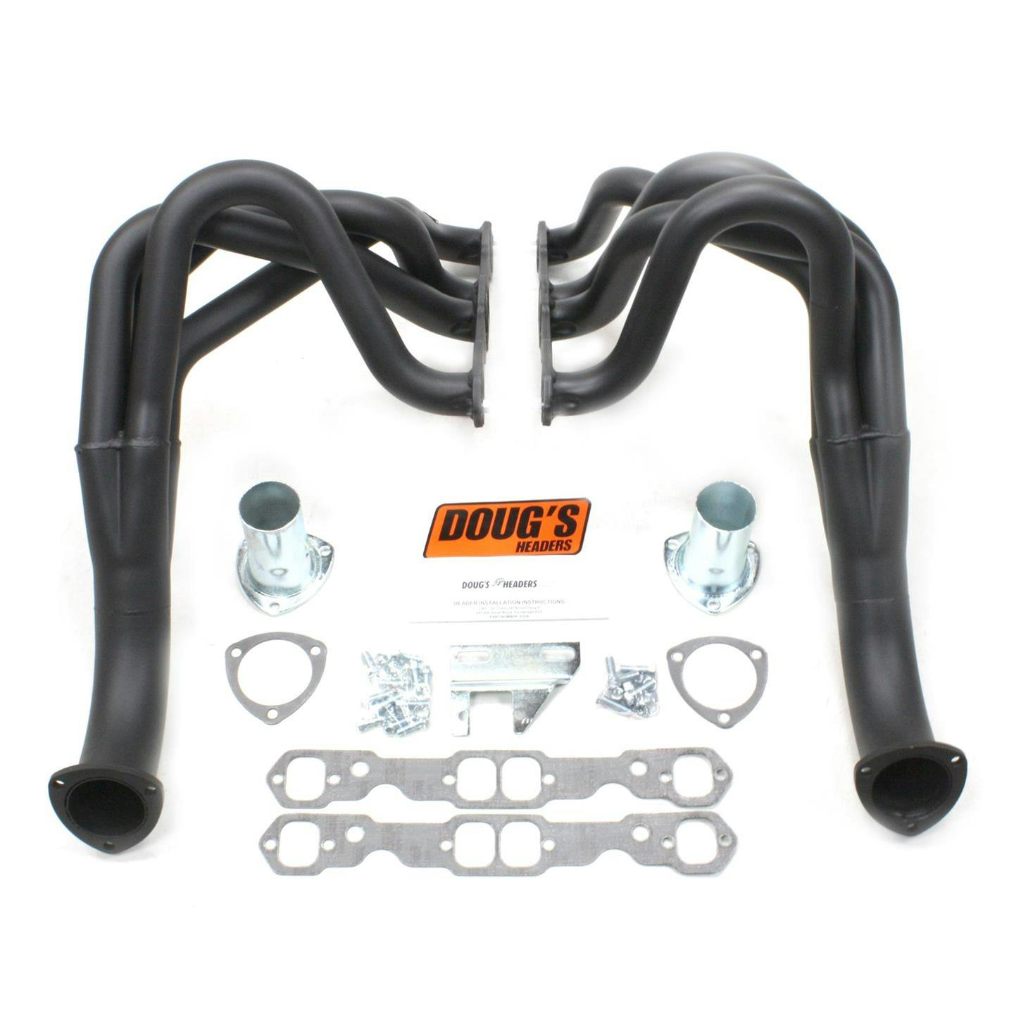 Doug's Headers D329-B Full Length Header, 1-3/4 In,62-67 Chevy II, Blk