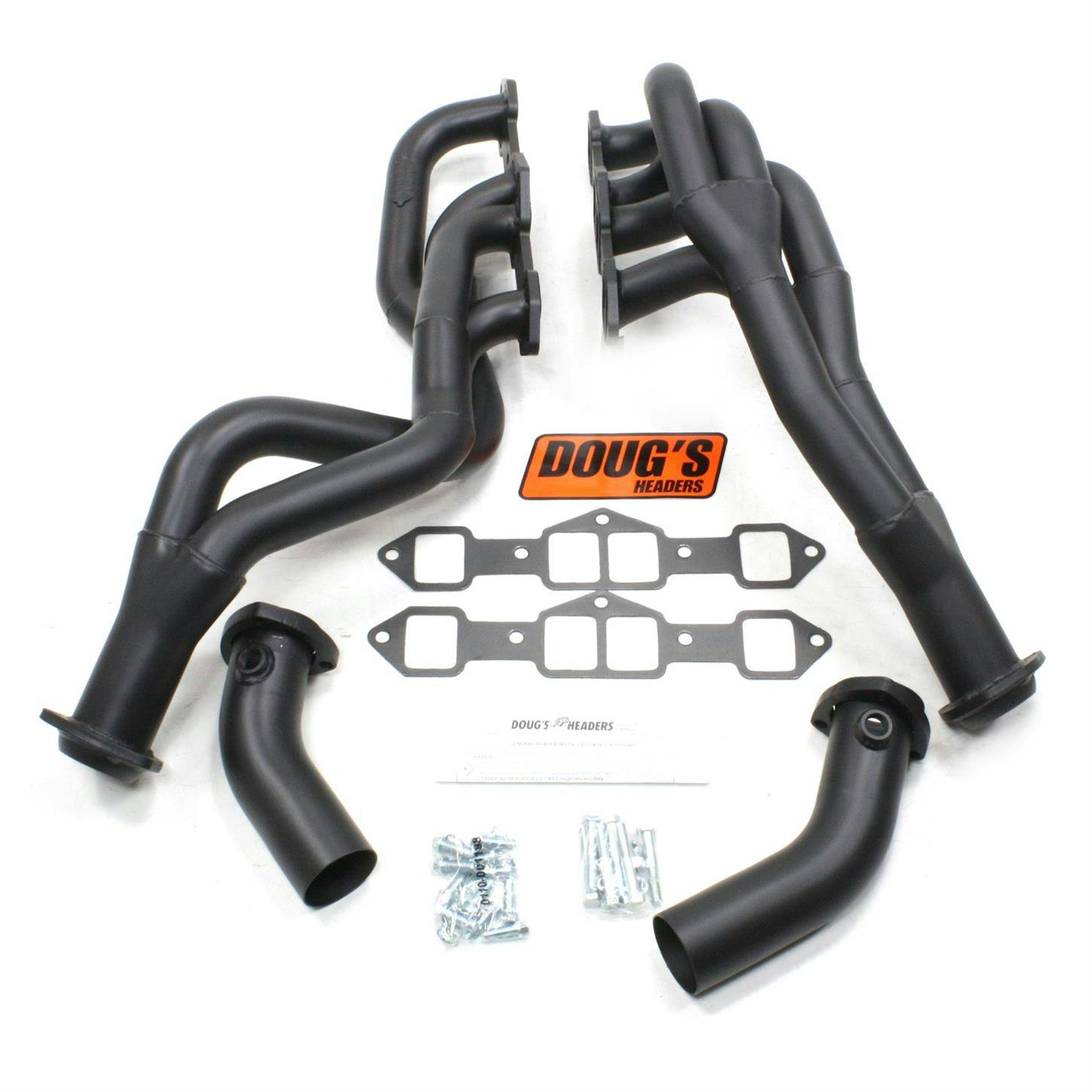Doug's Headers D755Y-B Tri-Y Header, 1-3/4 In, 73-78 Oldsmobile, Blk