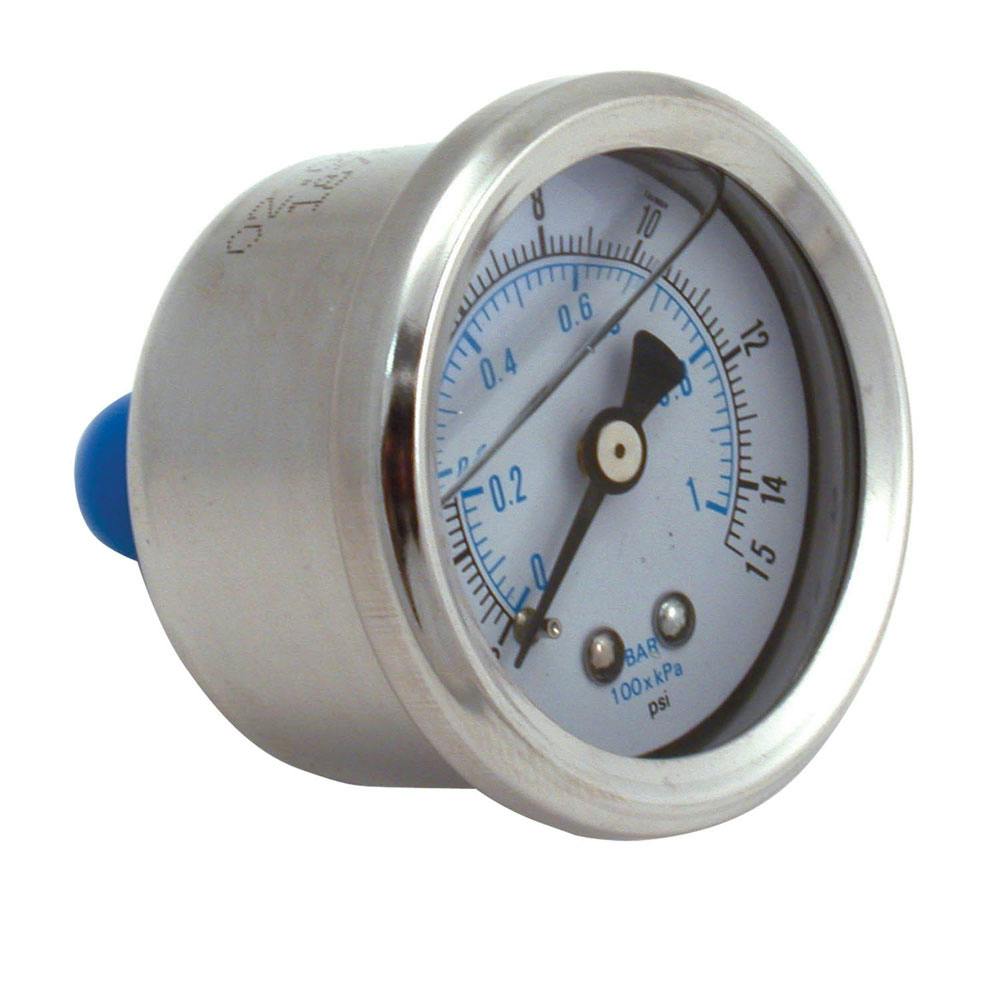 Spectre 2515 Fuel Pressure Gauge, 0-15 PSI, 1/8 Inch - 27 NPT, Each