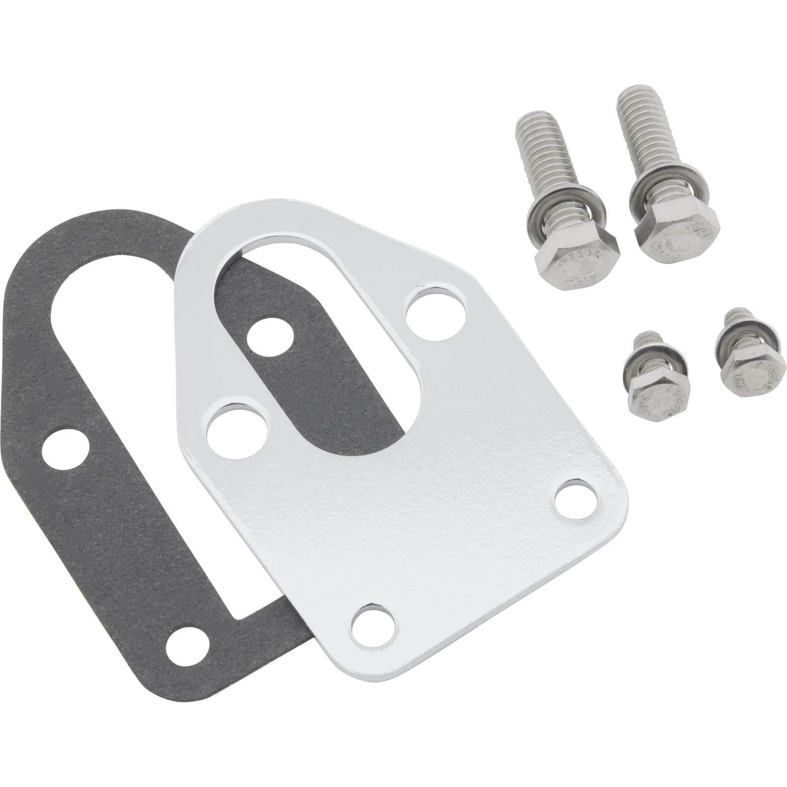 Chrome SBC Fuel Pump Mounting Plate with Hardware & Gasket