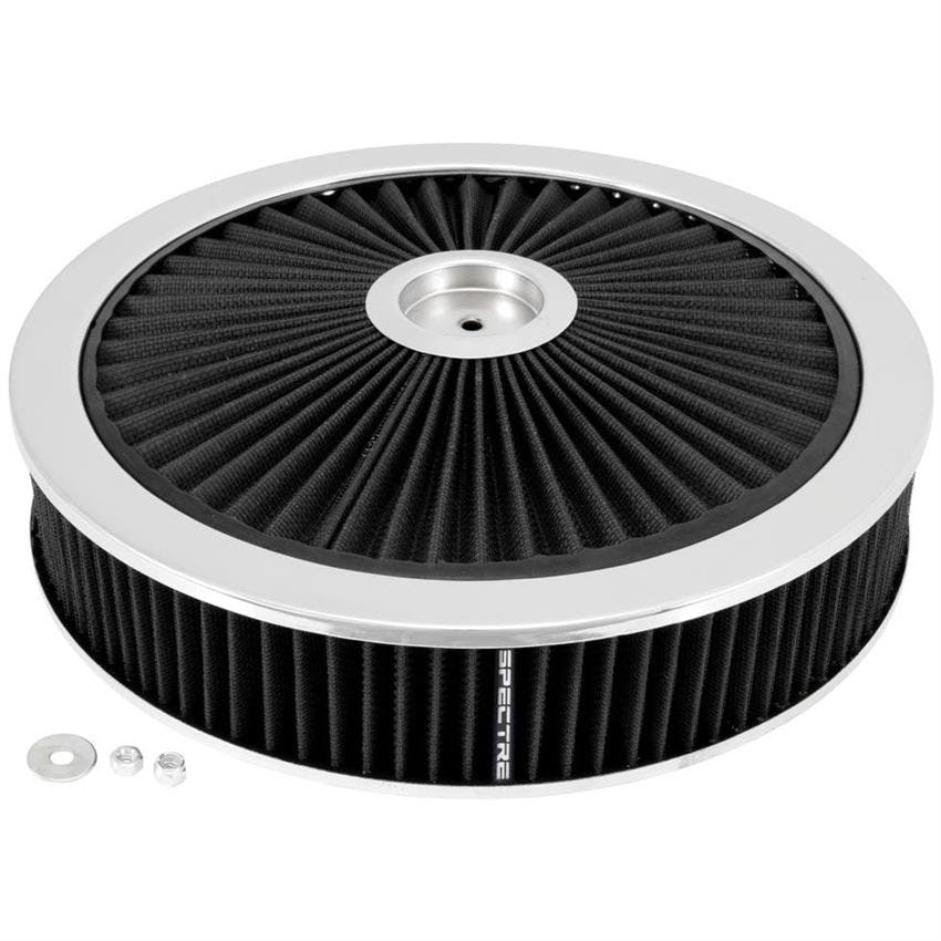 Spectre 47621 Extraflow Air Filter Assembly, 3in Tall, Black, Round