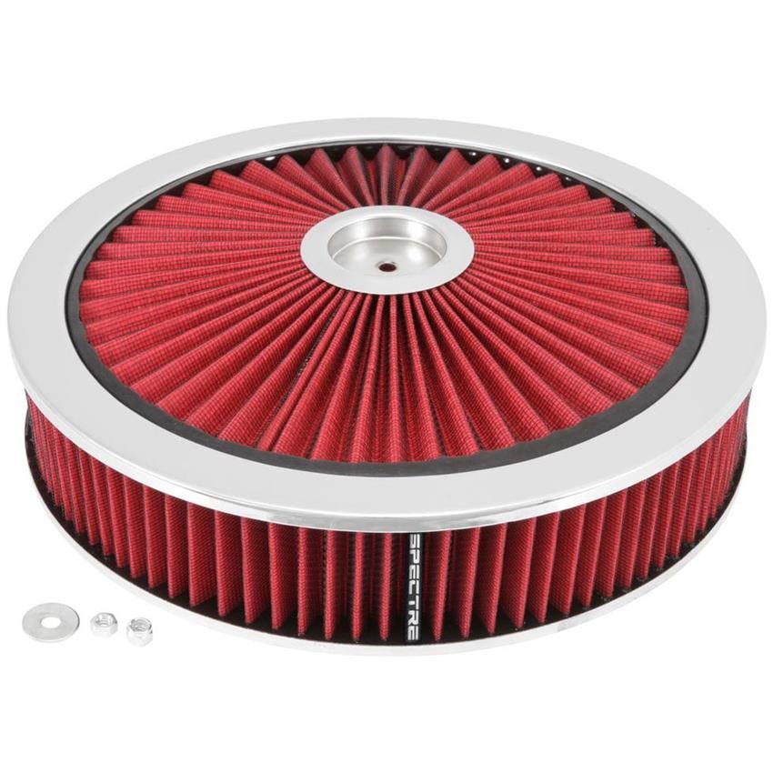 Spectre 47623 Extraflow Air Filter Assembly, 3in Tall, Red, Round
