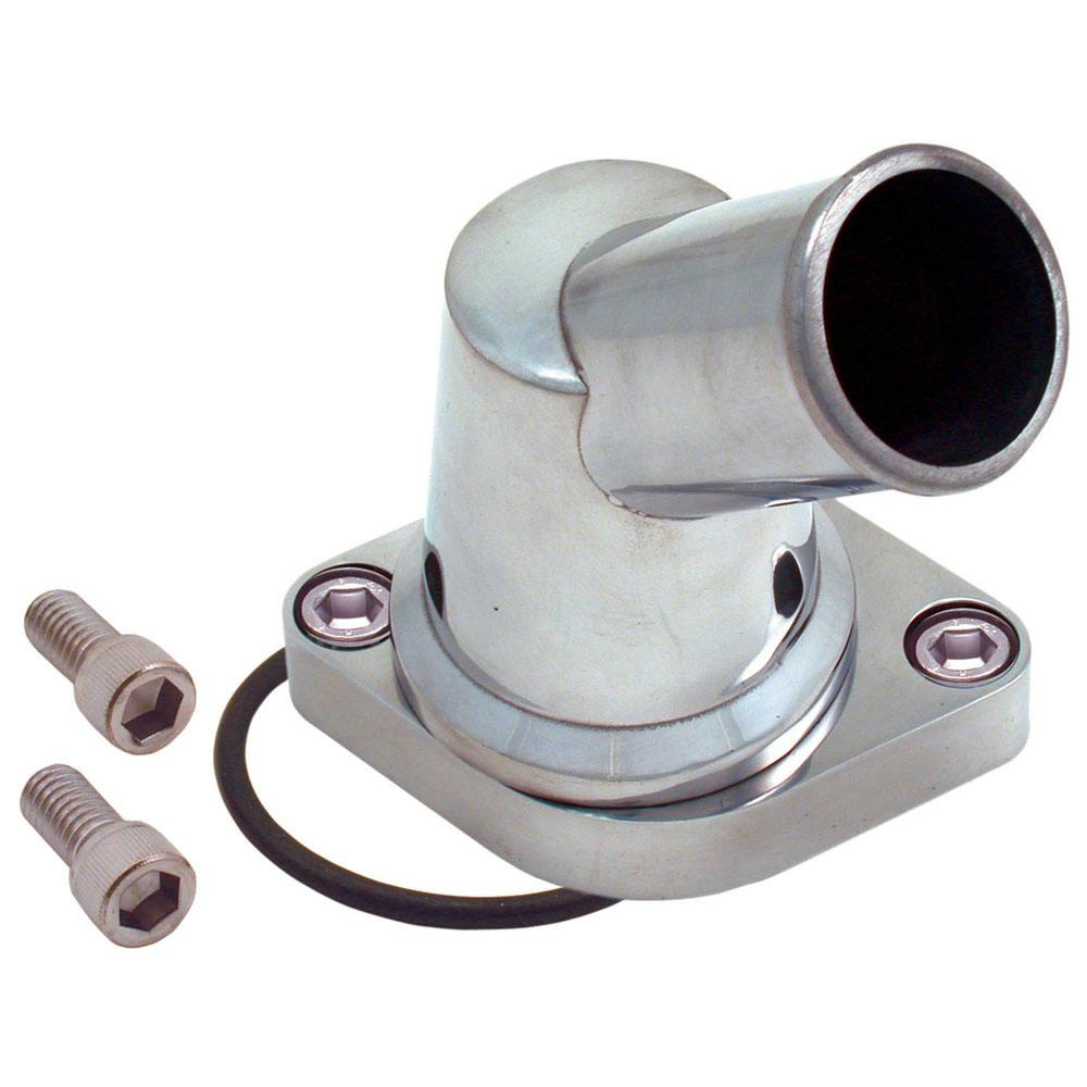 Spectre 4930 45 Degree Water Neck, Pol Alum, O-Ring, Chevy, Each