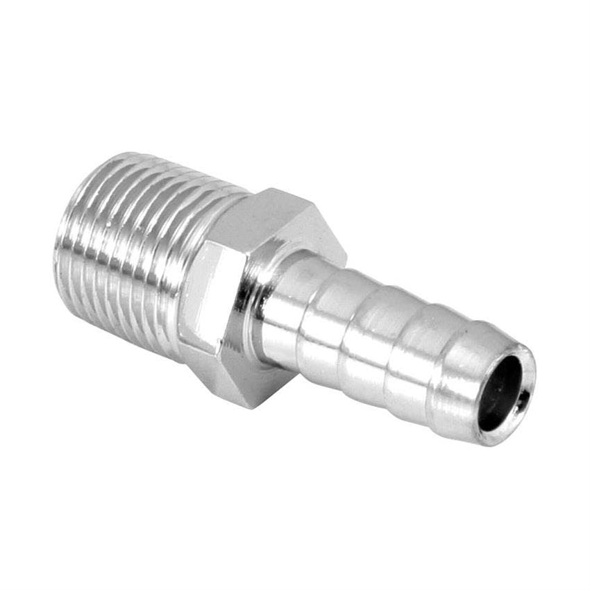 Spectre 5945 Fuel Fitting, Straight,3/8 Inch NPT to 3/8 Inch Hose Barb