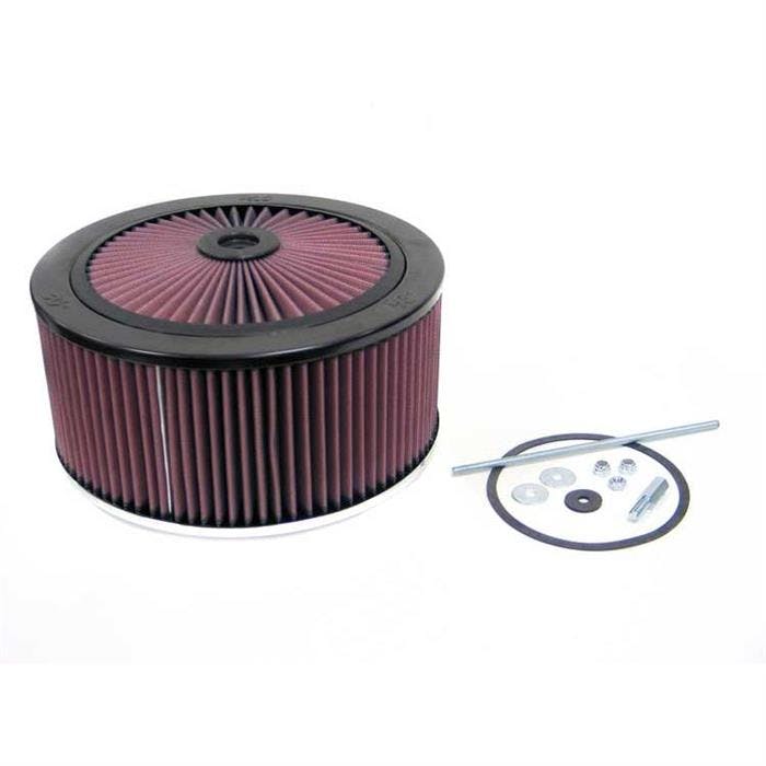 K&N 66-3140 X-Stream Airflow Air Filter Assembly, 3.5 Tall, Red, Round
