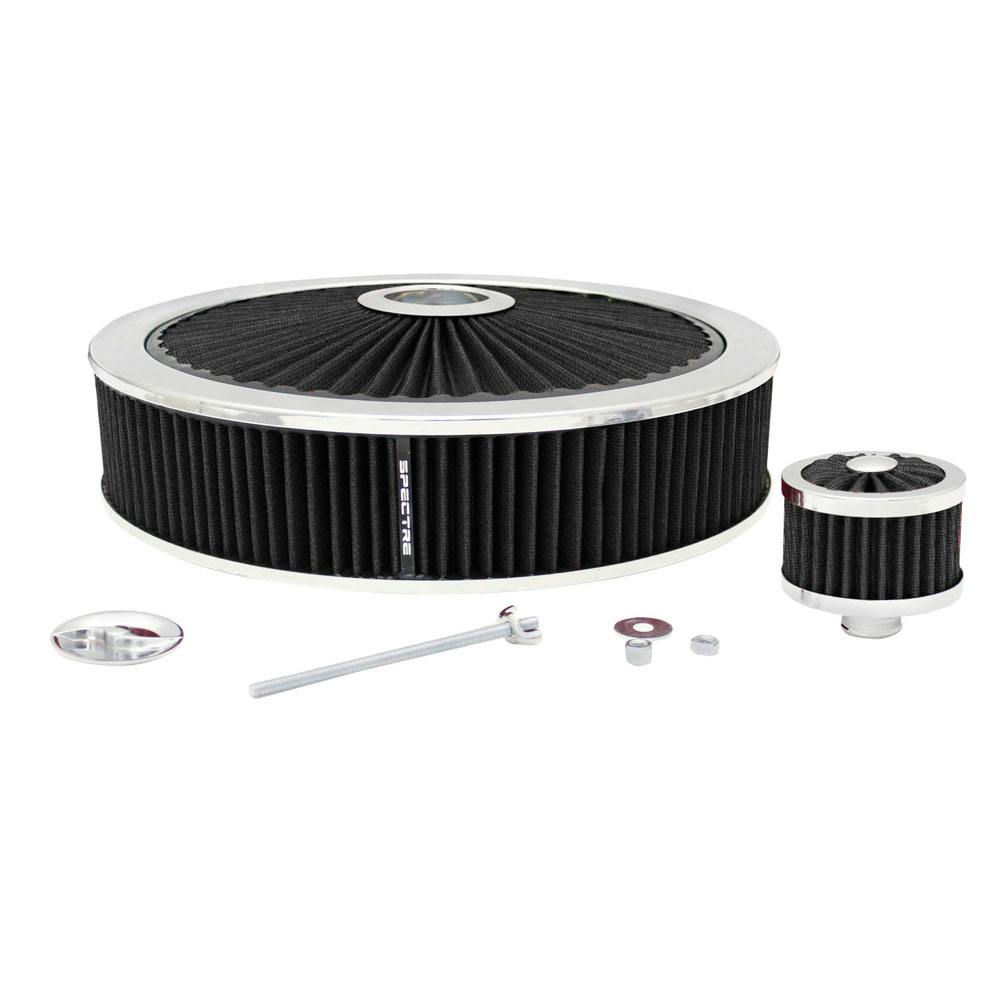 Spectre 847621 Extraflow Air Filter Assembly, 3in Tall, Black, Round