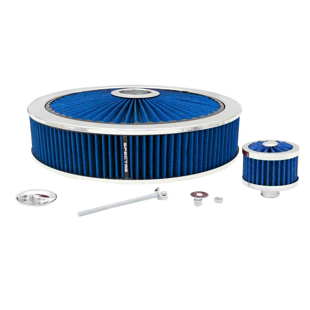 Spectre 847626 Extraflow Air Filter Assembly, 3in Tall, Blue, Round