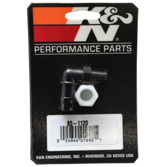 K&N 85-1120 Air Filter Vent Kit, Elbow, .500 Inch Hose/.563 Inch Hole