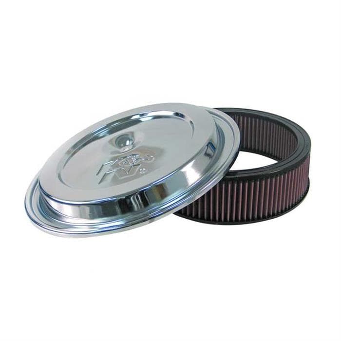 K&N CE-1501 Air Filter w/Chrome Lid, 4.5in Tall, Round