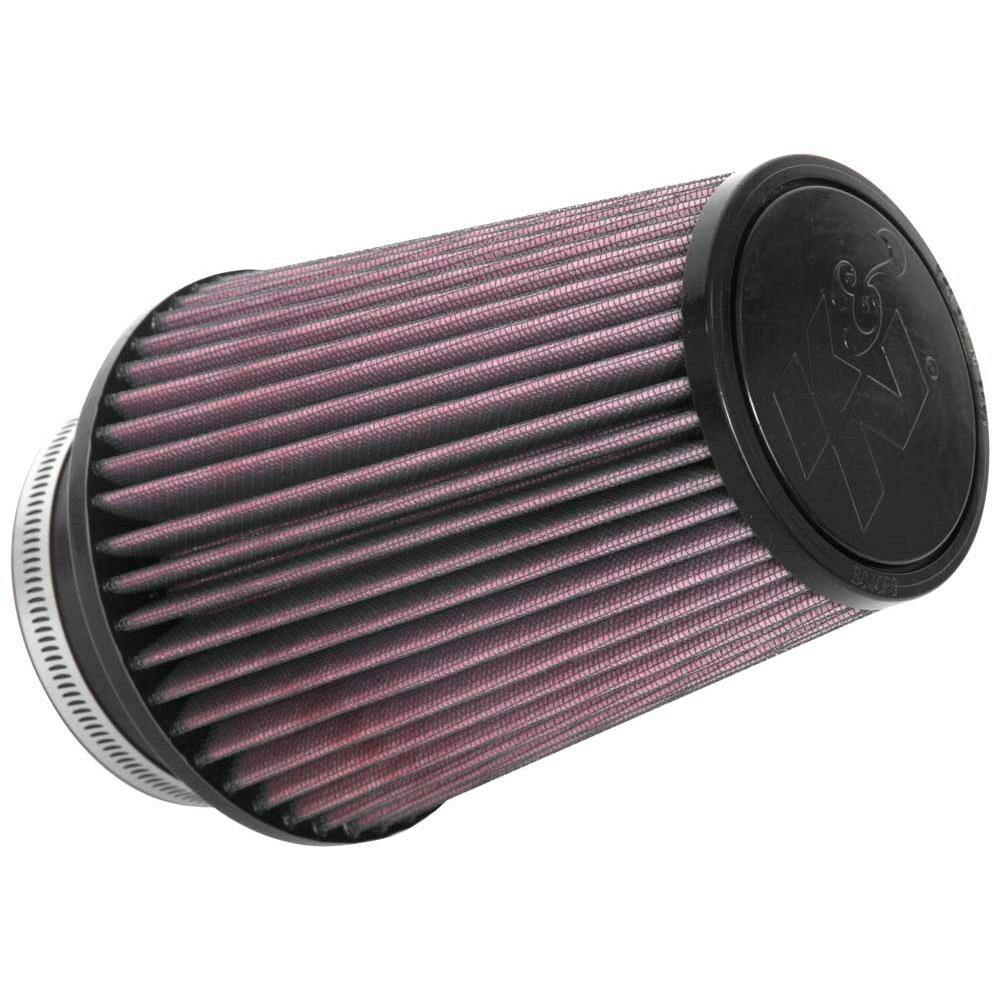 K&N RU-4680 Universal Clamp-On Round Tapered Air Filter, Chrome