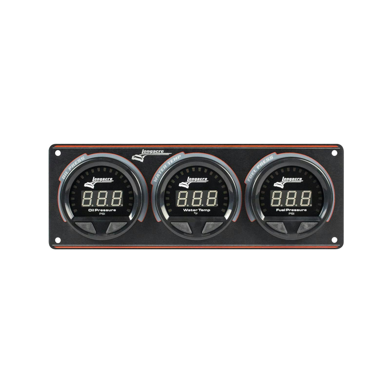 Longacre® 52-44662 Digital Elite Waterproof 3 Gauge Set Panel