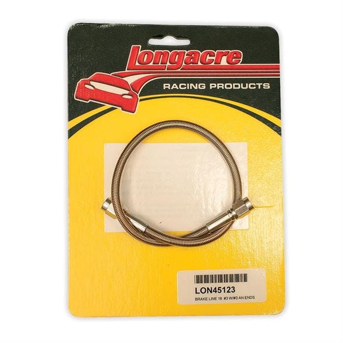 Longacre® 52-45123 Brake line - 16 in #3 w/ #3 AN both ends
