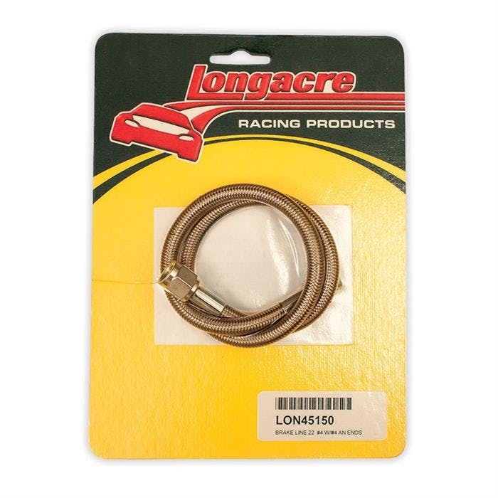 Longacre® 52-45150 Brake line - 22 in #4 w/ #4 AN both ends
