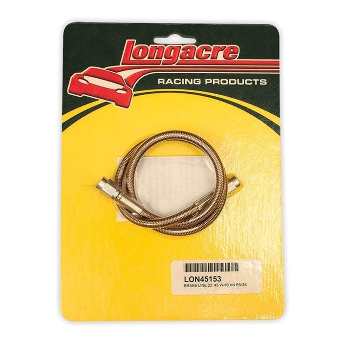 Longacre® 52-45153 Brake line - 22 in #3 w/ #3 AN both ends