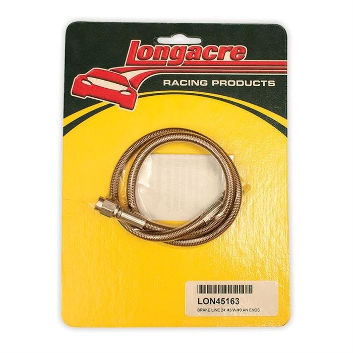 Longacre® 52-45163 Brake line - 24 in #3 w/ #3 AN both ends