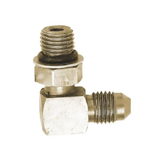 Longacre® 52-45250 Caliper Fitting - 7/16-20 x -4 AN 90 Deg.