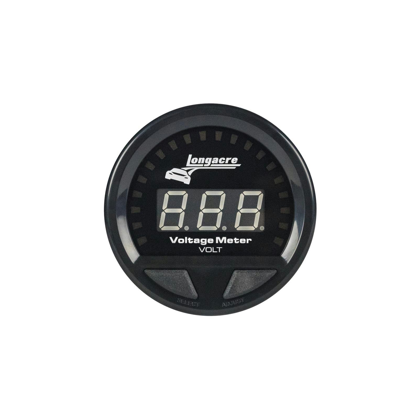 Longacre® 52-46862 Digital Elite Waterproof Volt Gauge, 8-18