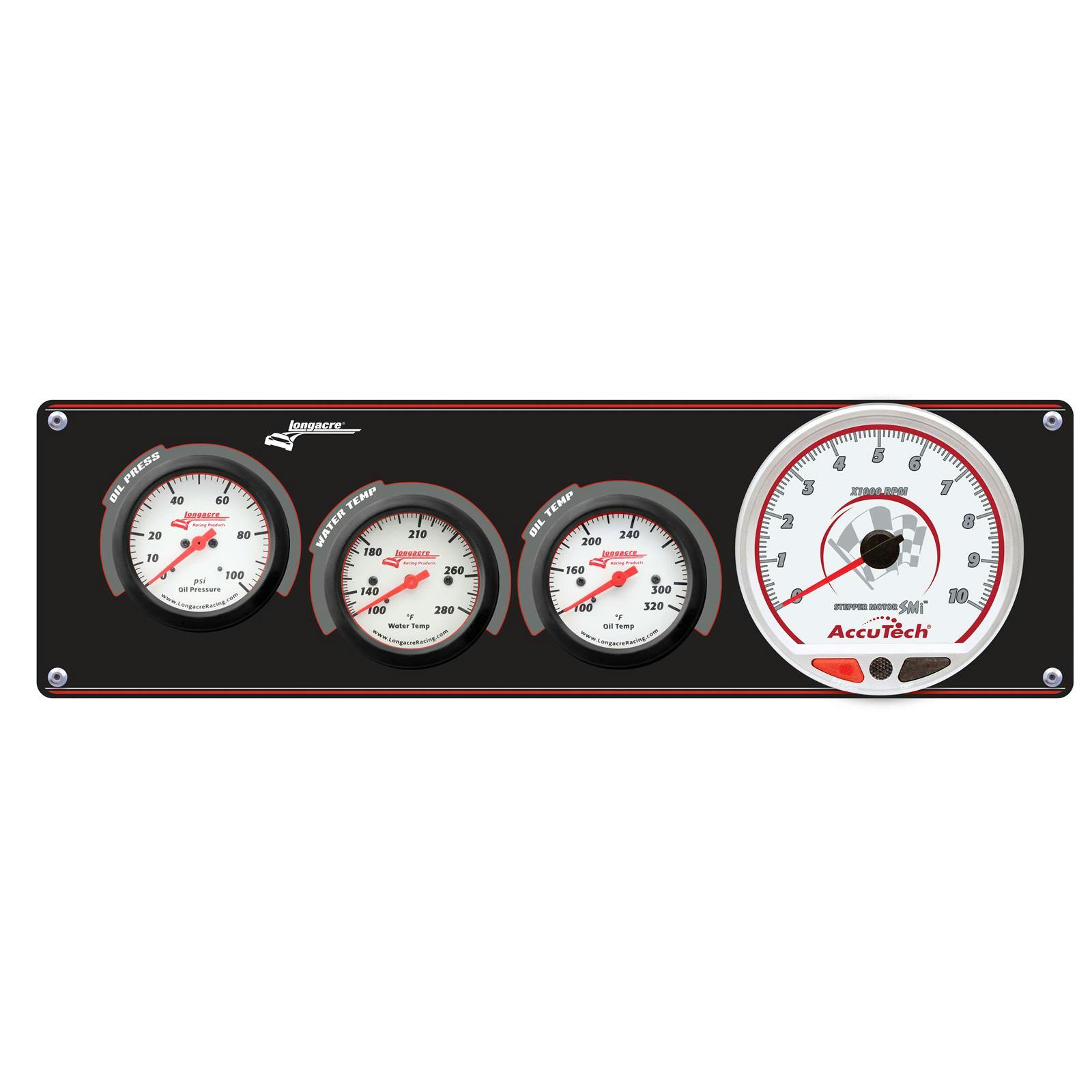 Longacre 52-46907 Sportsman Elite 3 Gauge Panel, Tach/Oil/Water