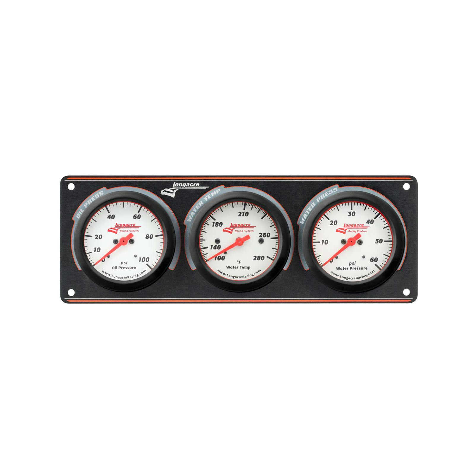 Longacre 52-46915 Sportsman Elite 3 Gauge Panel, Oil/Water