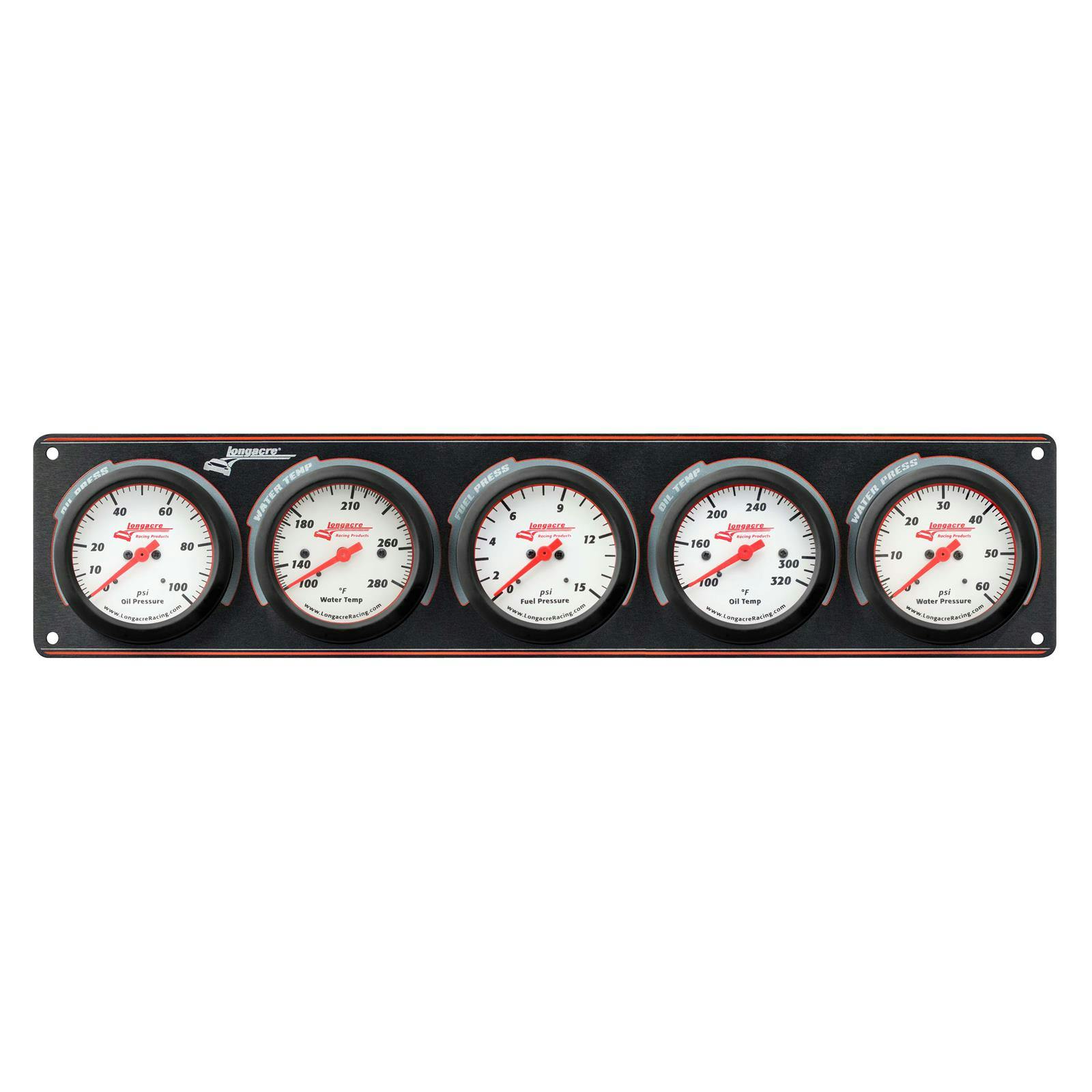 Longacre 52-46918 Sportsman Elite 5 Gauge Panel, Oil/Water/Fuel