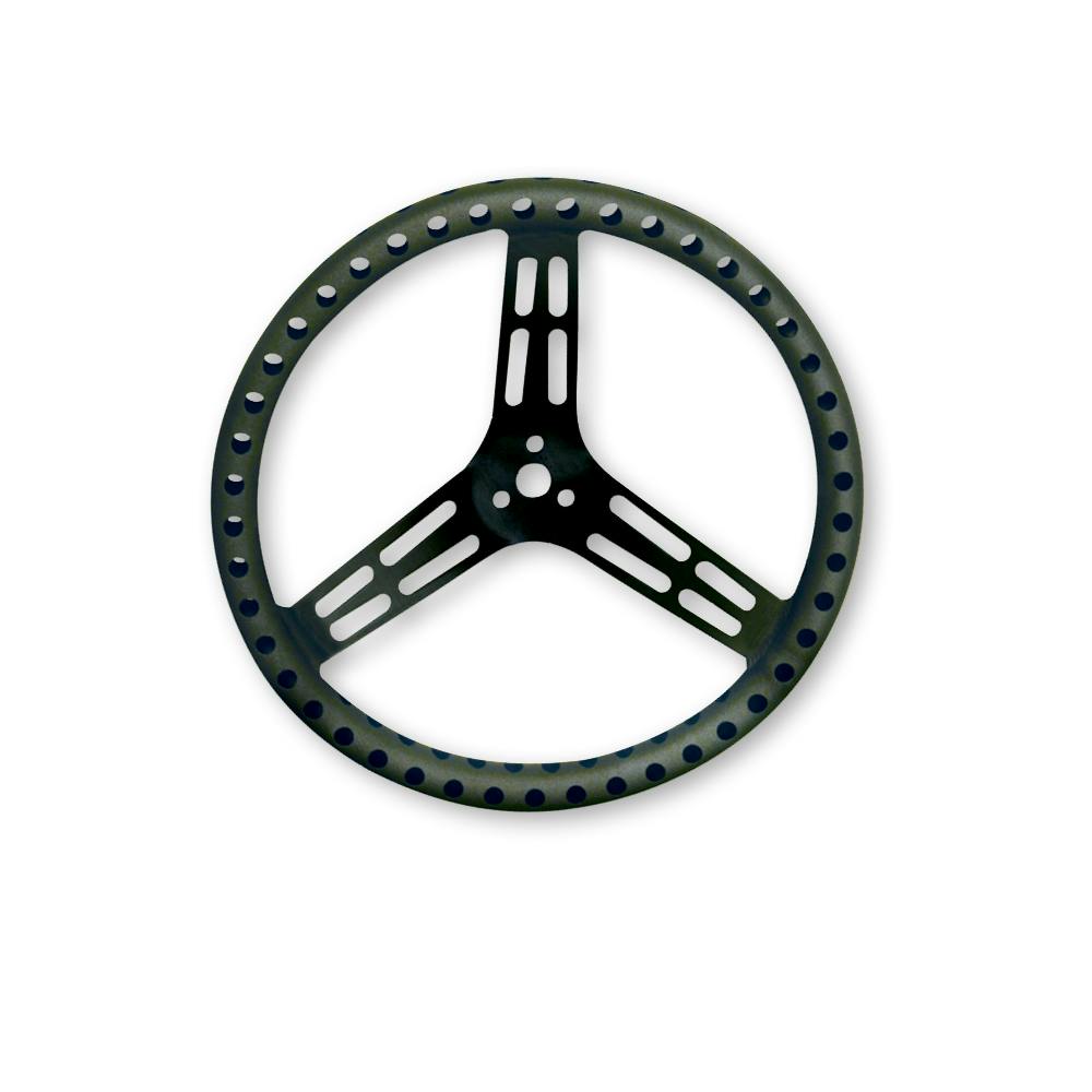 Longacre 52-56838 15" Dished Uncoated Blk Aluminum Steering Wheel