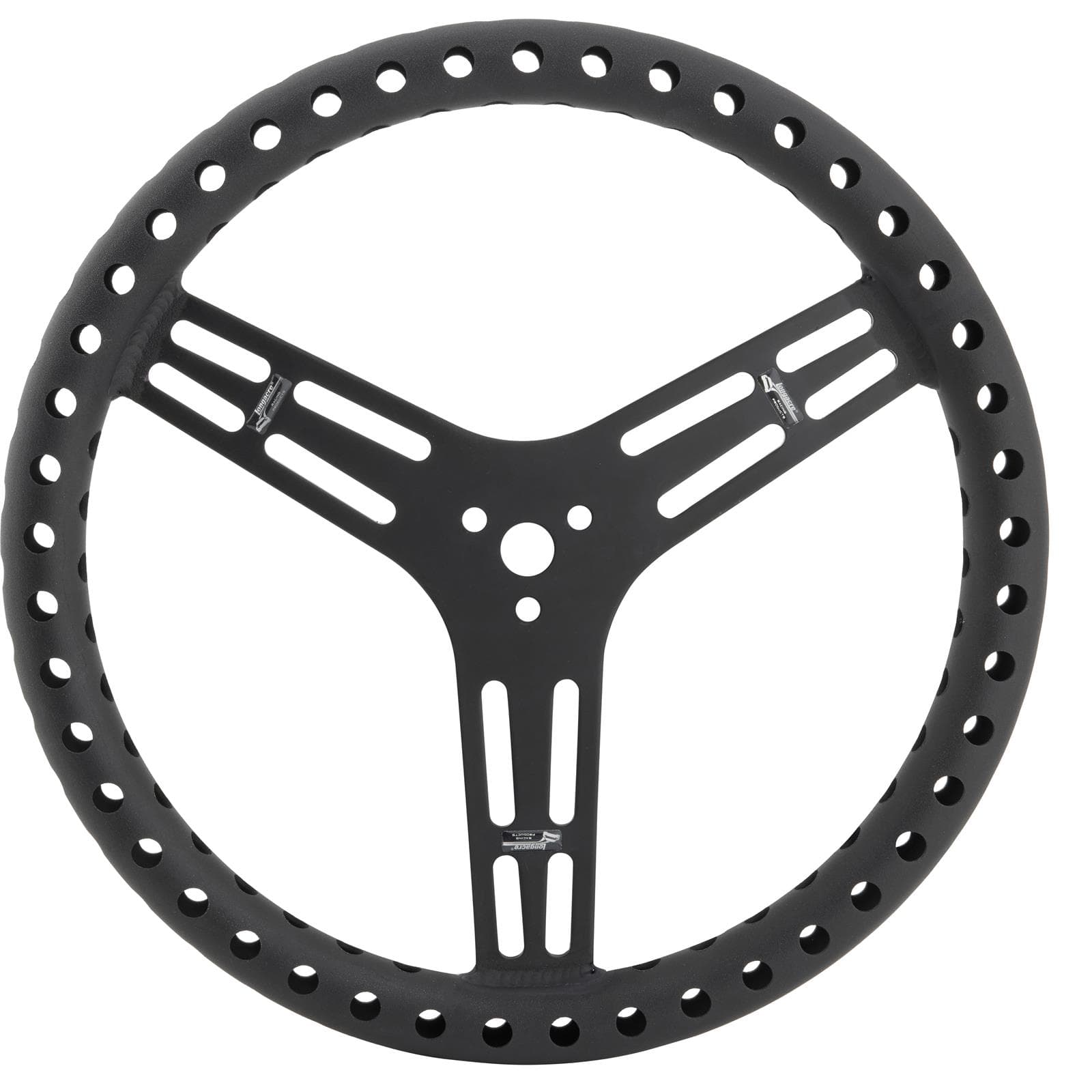 Longacre 52-56867 15" Flat Uncoated Black Aluminum Steering Wheel