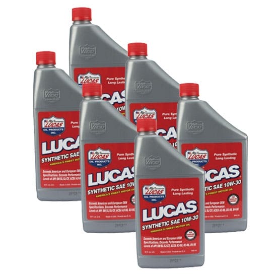Lucas Oil 10050 SAE 10W30 Synthetic Engine Oil, 6 Qt Case