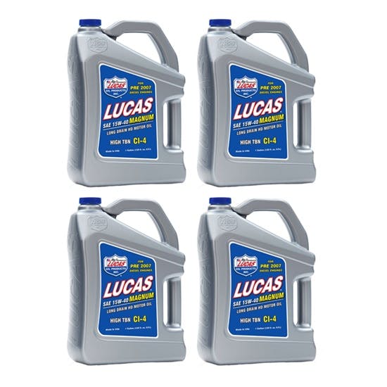 Lucas Oil 10076 SAE 15W40 Magnum High TBN CI-4 Engine Oil, 4 Gallon