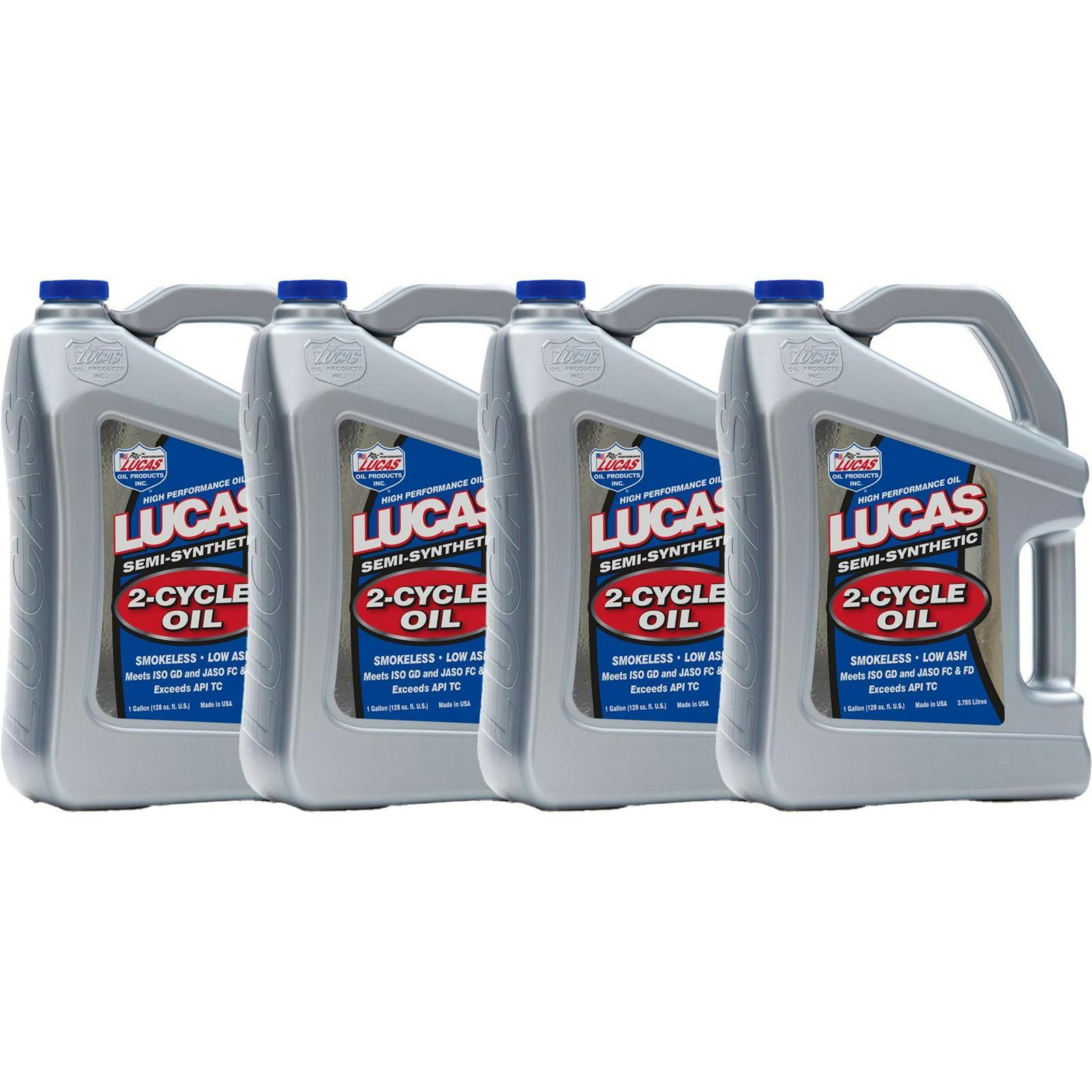 Lucas Oil 10115 Semi-Synthetic 2-Cycle Oil, 1 Gallon, Case Of 4