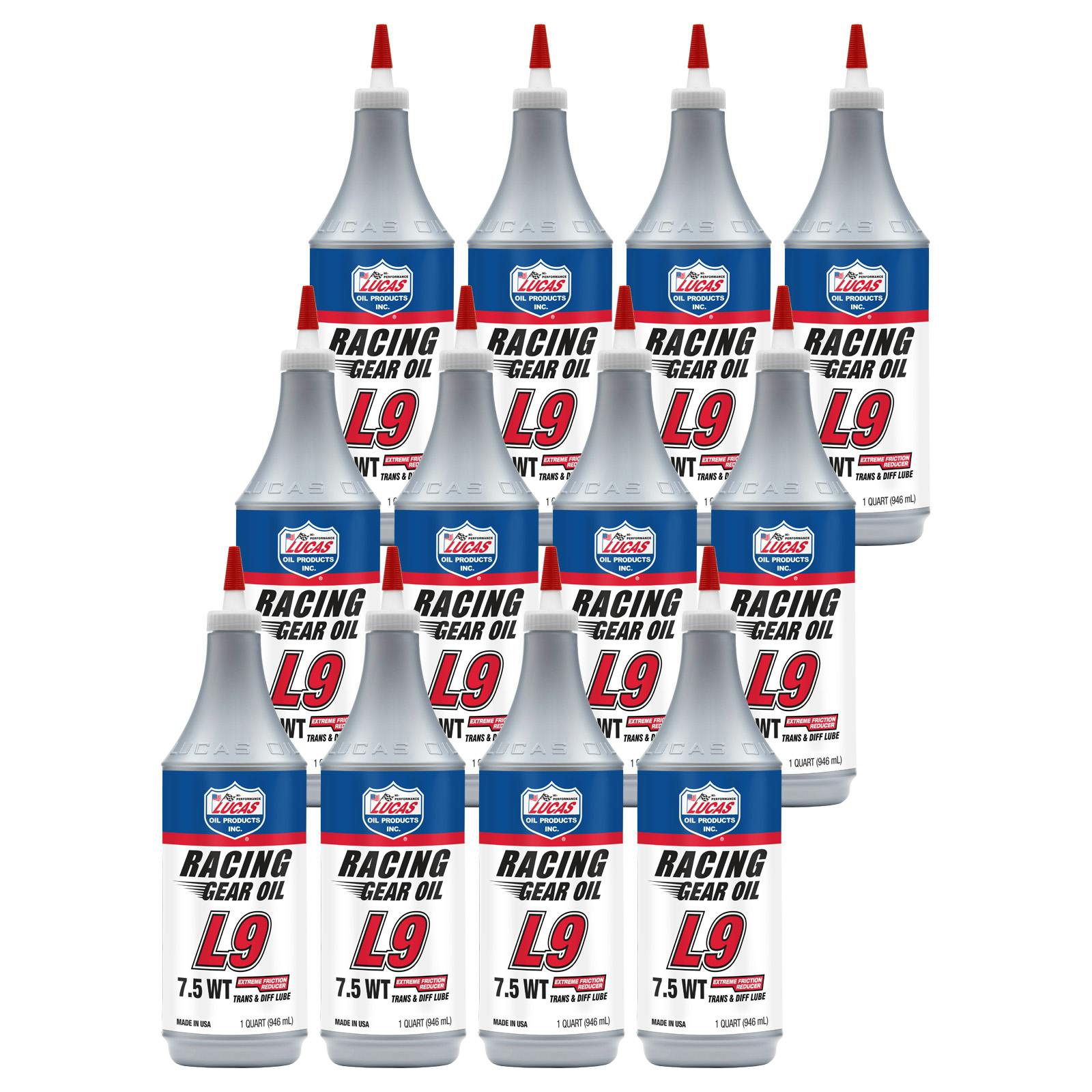 Lucas Oil 10456 L9 Racing Gear Oil, Diff/Trans, 12qt., 7.5W