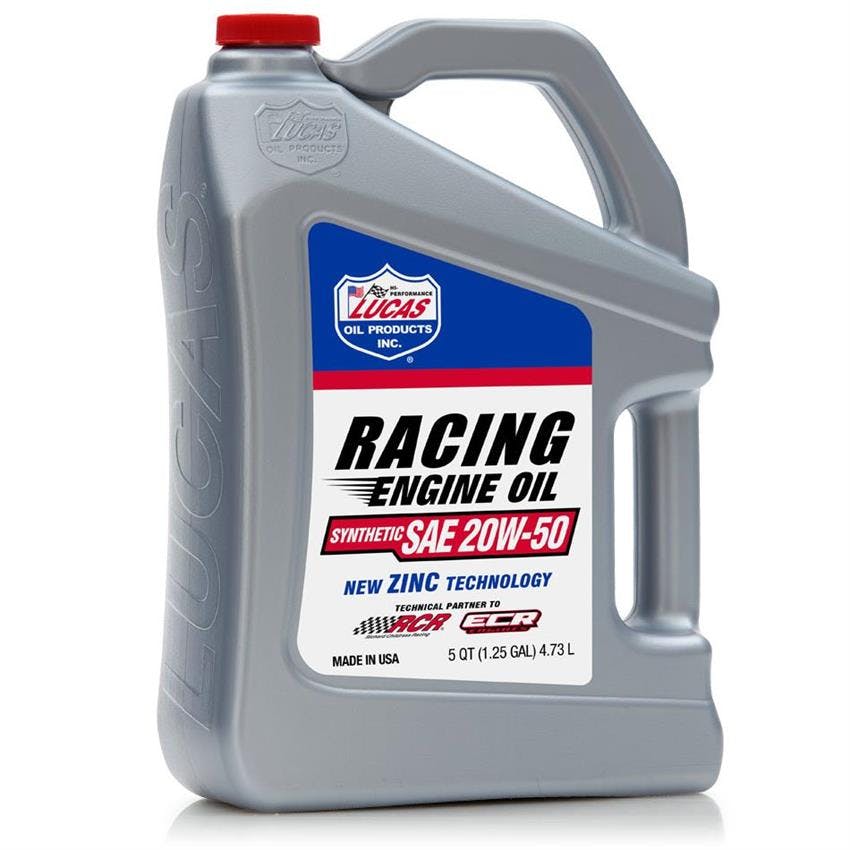 Lucas Oil 10616 Racing 20W50 Motor Oil, 5 Quart Jug