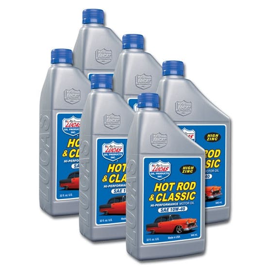 Lucas Oil 10688 SAE 10W40 Hot Rod Engine Oil, 6Qt Case