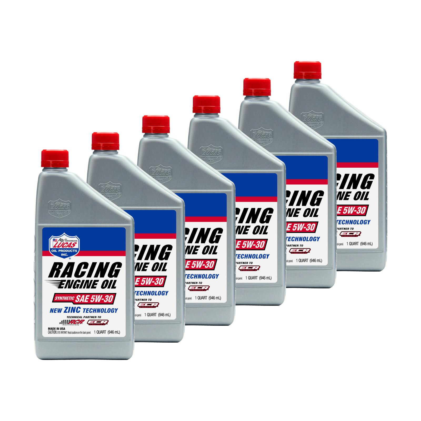 Lucas Oil 10885 Synthetic SAE 5W30 Racing Motor Oil, 6 Quarts