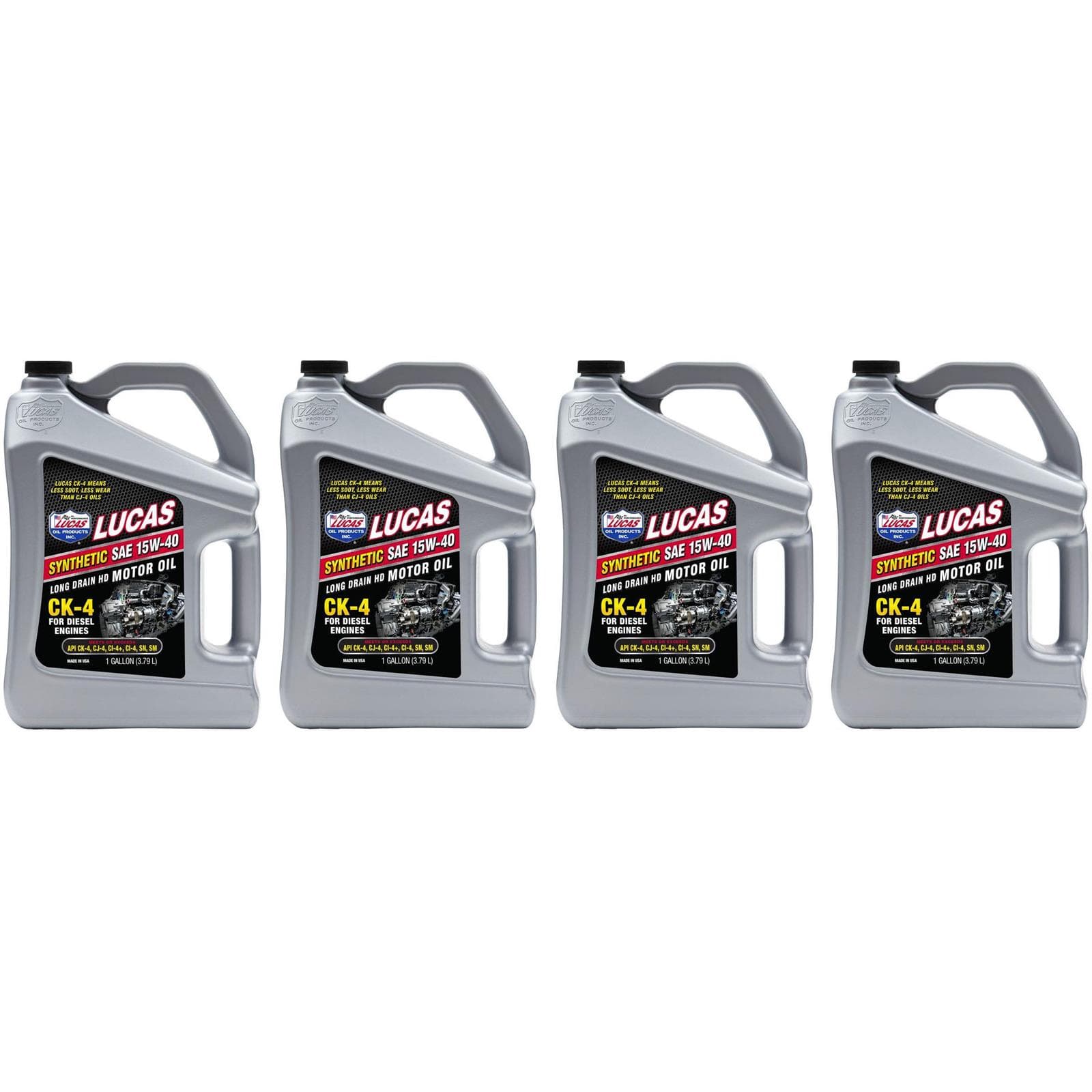 Lucas Oil 11178 CK-4 Synthetic 5W-40 Diesel Oil, Gallon, Case/4