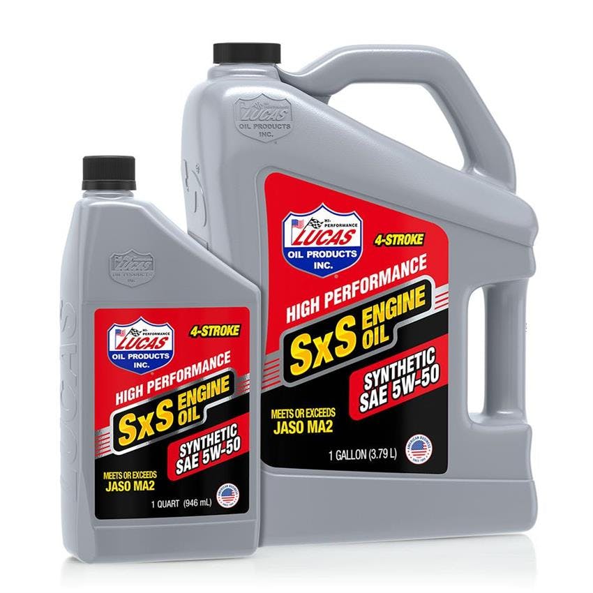 Lucas Oil 11208 Synthetic 4-Stroke SxS 5w-50 Engine Oil, 6 Quart