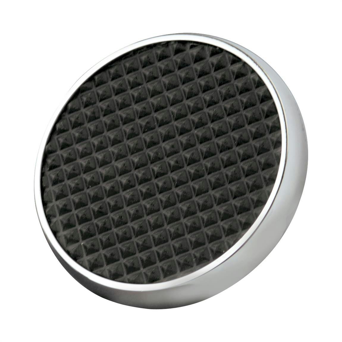 Lokar SPO-6071 Chrome Round Steel Brake/Clutch Pedal Pad with Rubber