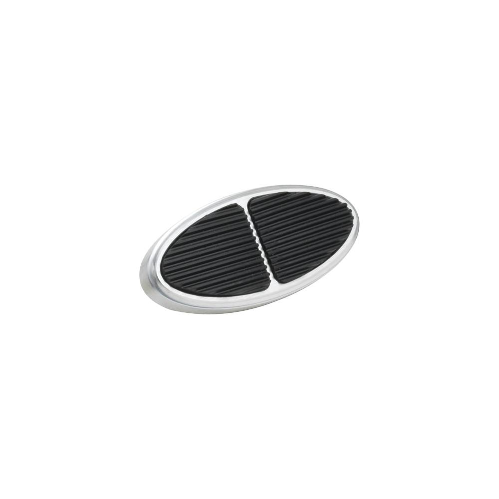 Lokar BAG-6107 Standard Oval Billet Aluminum Brake Pedal Pad, Brushed