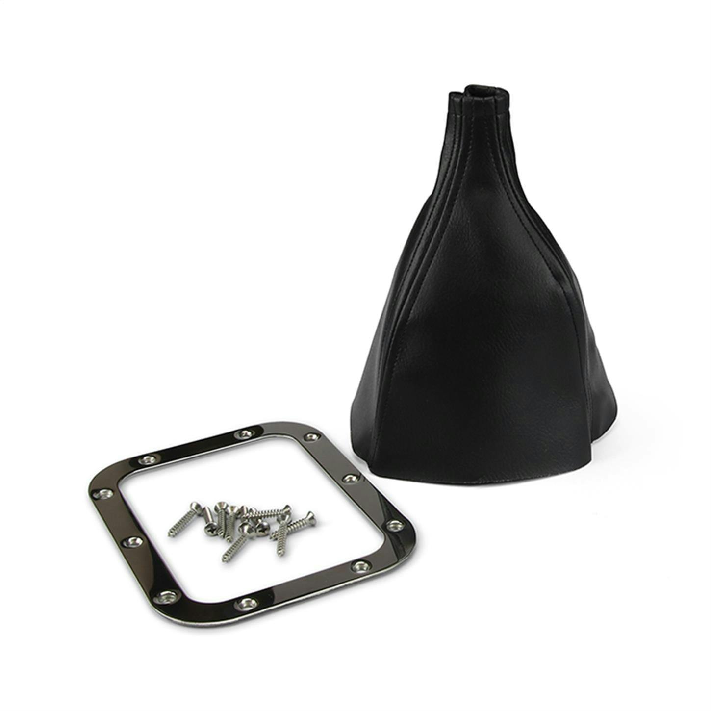 Lokar 70-FMB Rectangular Floor Mount Shifter Boot, Stainless Ring