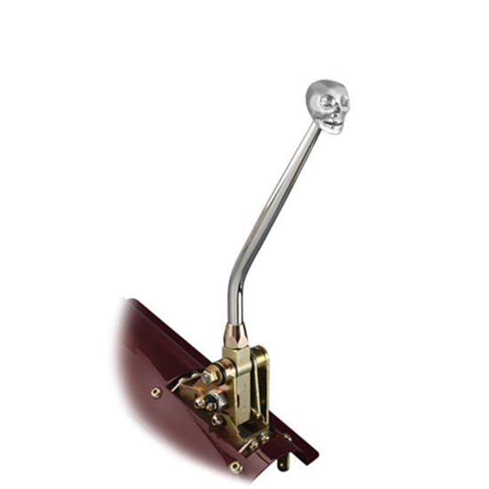 Lokar FM700CS Floor Mount Trans Shifter, 700-R4, 12in, Skull Knob