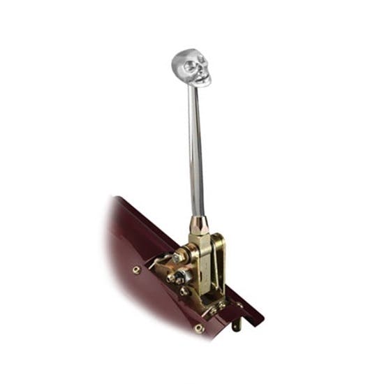 Lokar FM700FS Floor Mount Trans Shifter, 700-R4, 6 In, Skull Knob