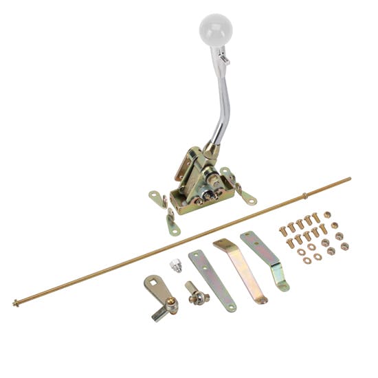 Speedway/Lokar 8in Single Bend Muscle Shifter, TH350/TH400, White