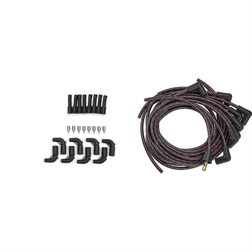 Lokar PW-1014 LS Vintage Series Spark Plug Wires, Black With Red