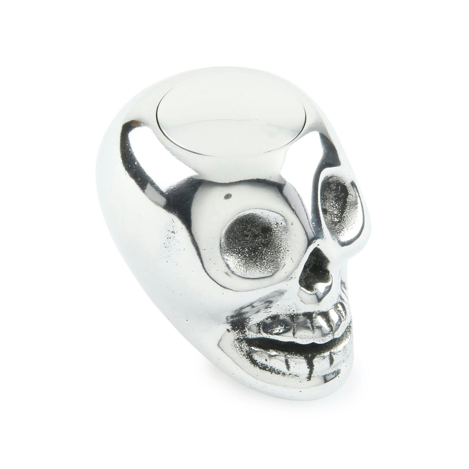 Lokar SK-6861 Skull Shifter Knob w/Plain Button, Polished